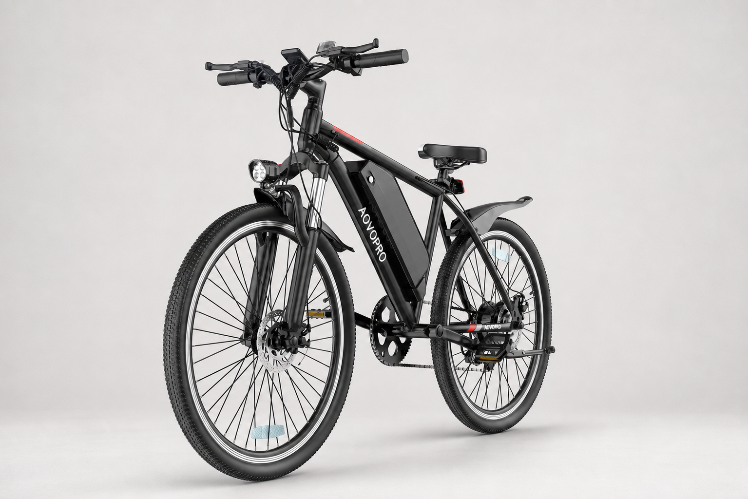 AOVOPRO 26 inch electric mountain bike, side view