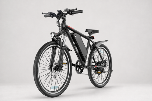 AOVOPRO 26 inch electric mountain bike, side view