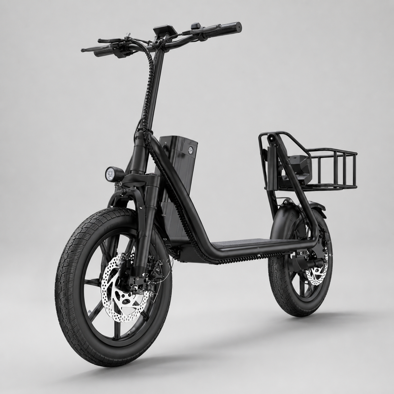 AOVOPRO ESBS foldable electric bike, side view