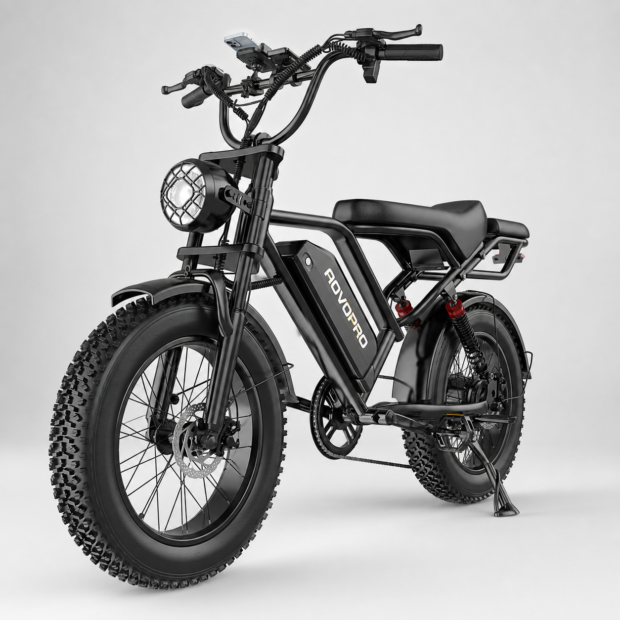 AOVOPRO AP20 electric mountain bike with fat tyres, side view