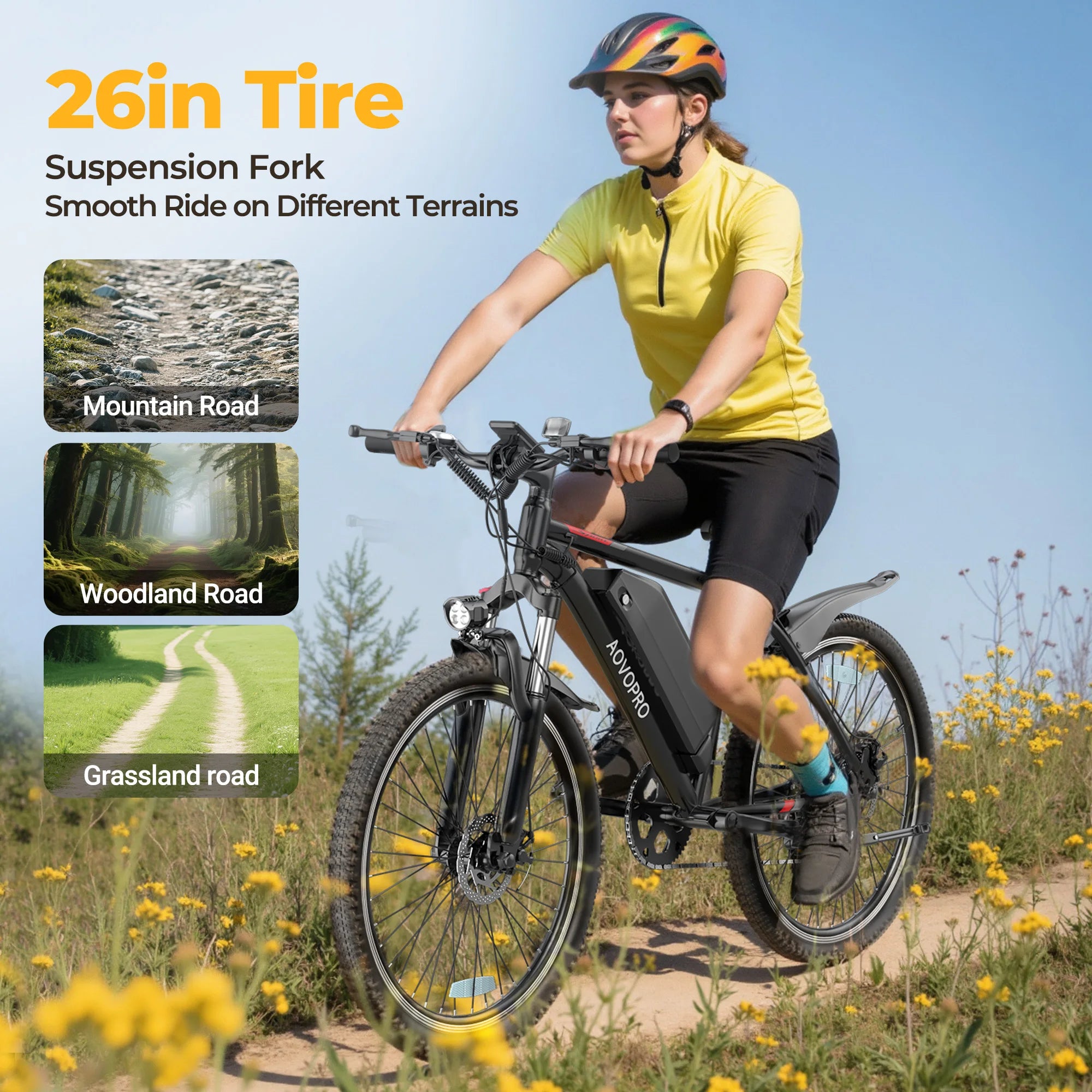 AOVOPRO 26" Electric Mountain Bike - 250W