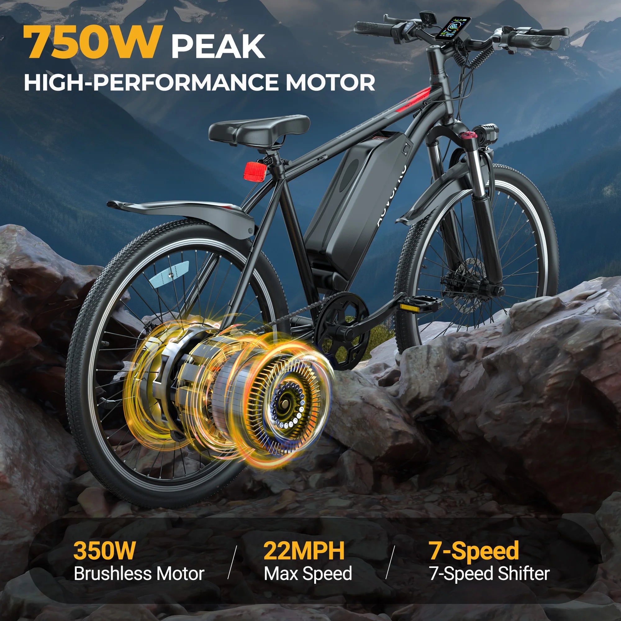 AOVOPRO 26" Electric Mountain Bike - 250W