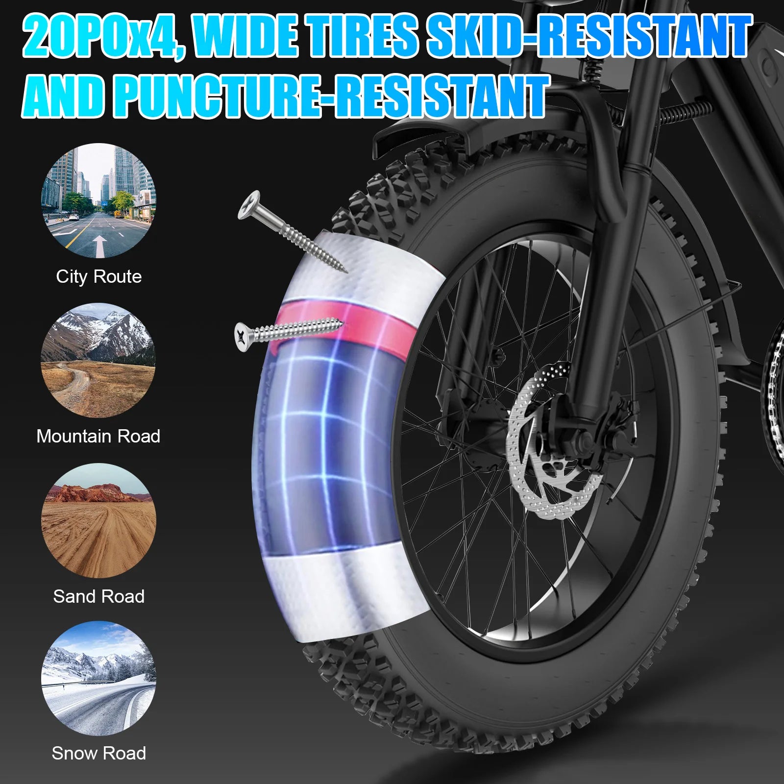 AOVOPRO 20" Electric Bike - 250W Dual Suspension