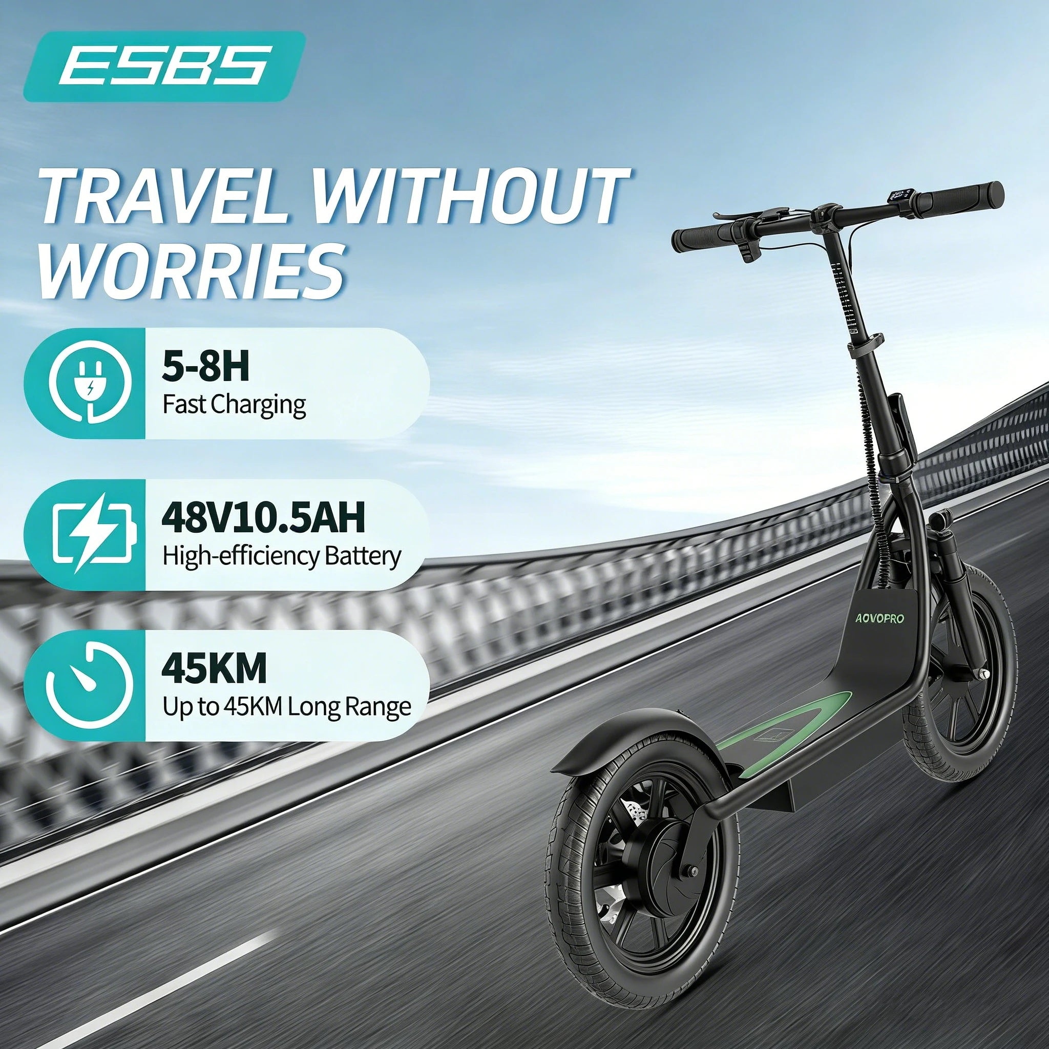 AOVOPRO 500W Seated Electric Scooter - 14"