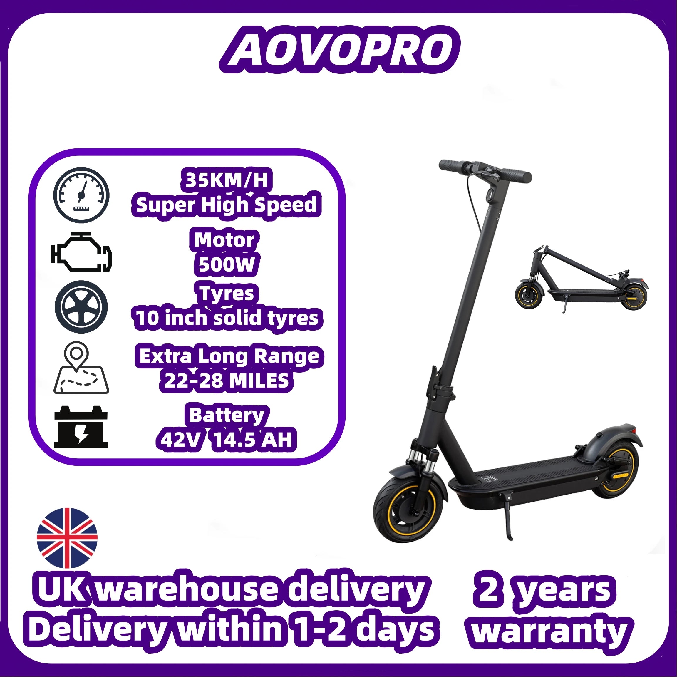 AOVOPRO 1000W Electric Scooter - Long Range