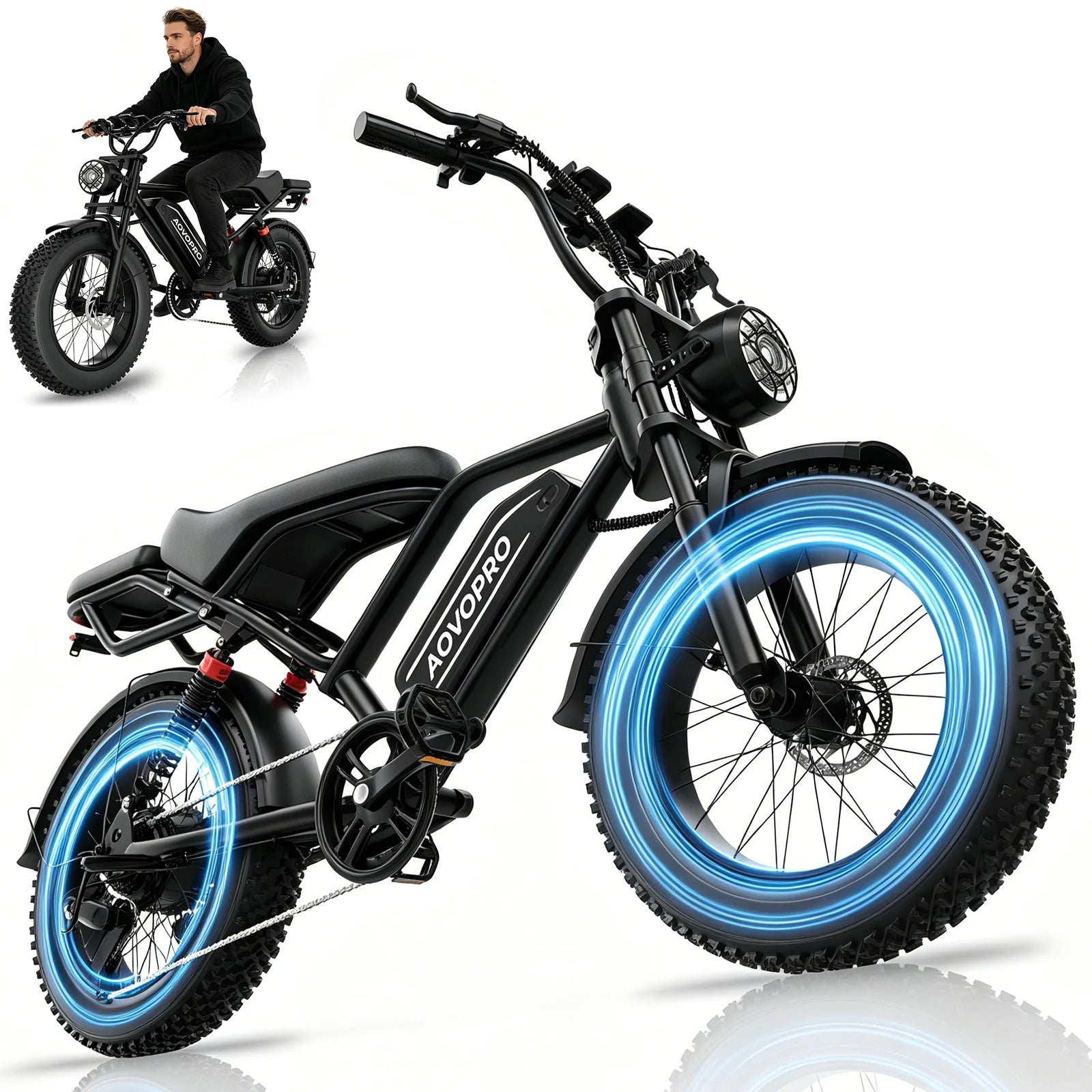 AOVOPRO 20" Electric Bike - 250W Dual Suspension