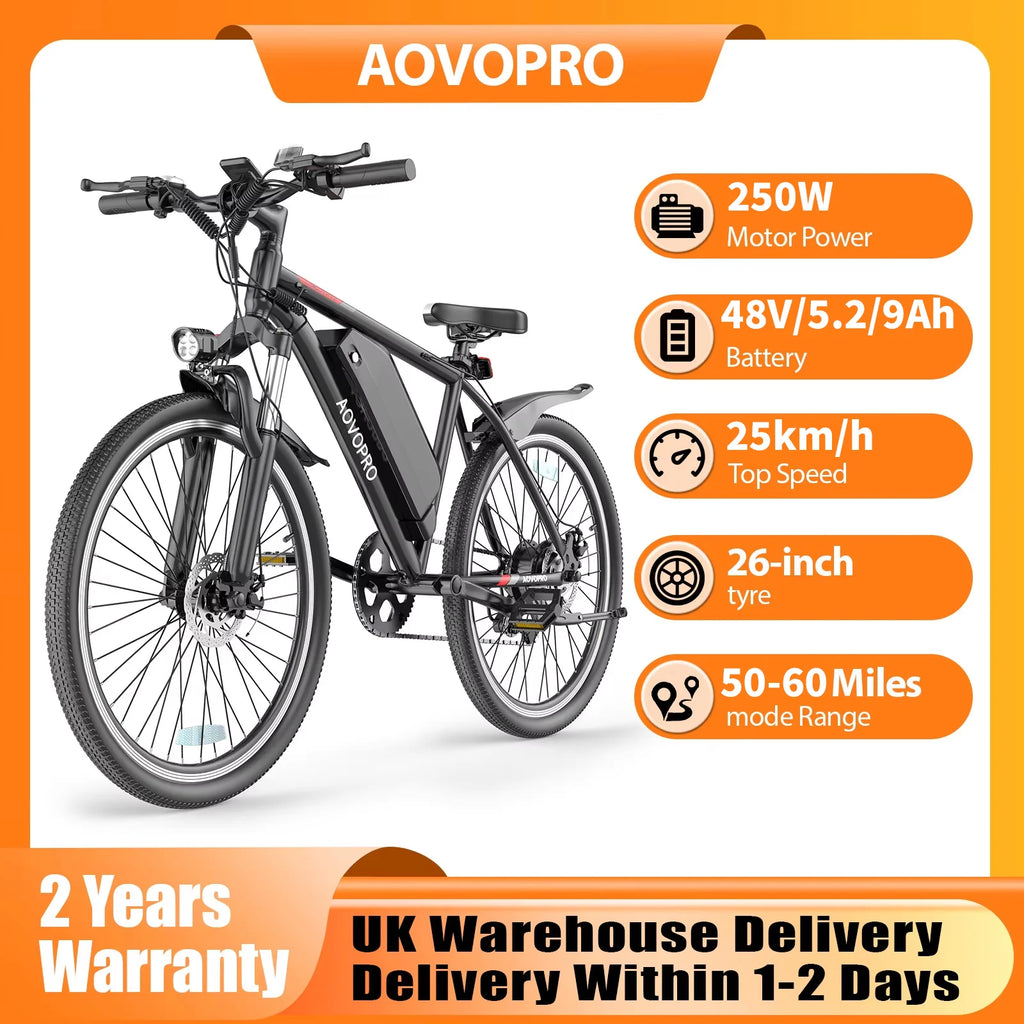 AOVOPRO 26" Electric Mountain Bike - 250W