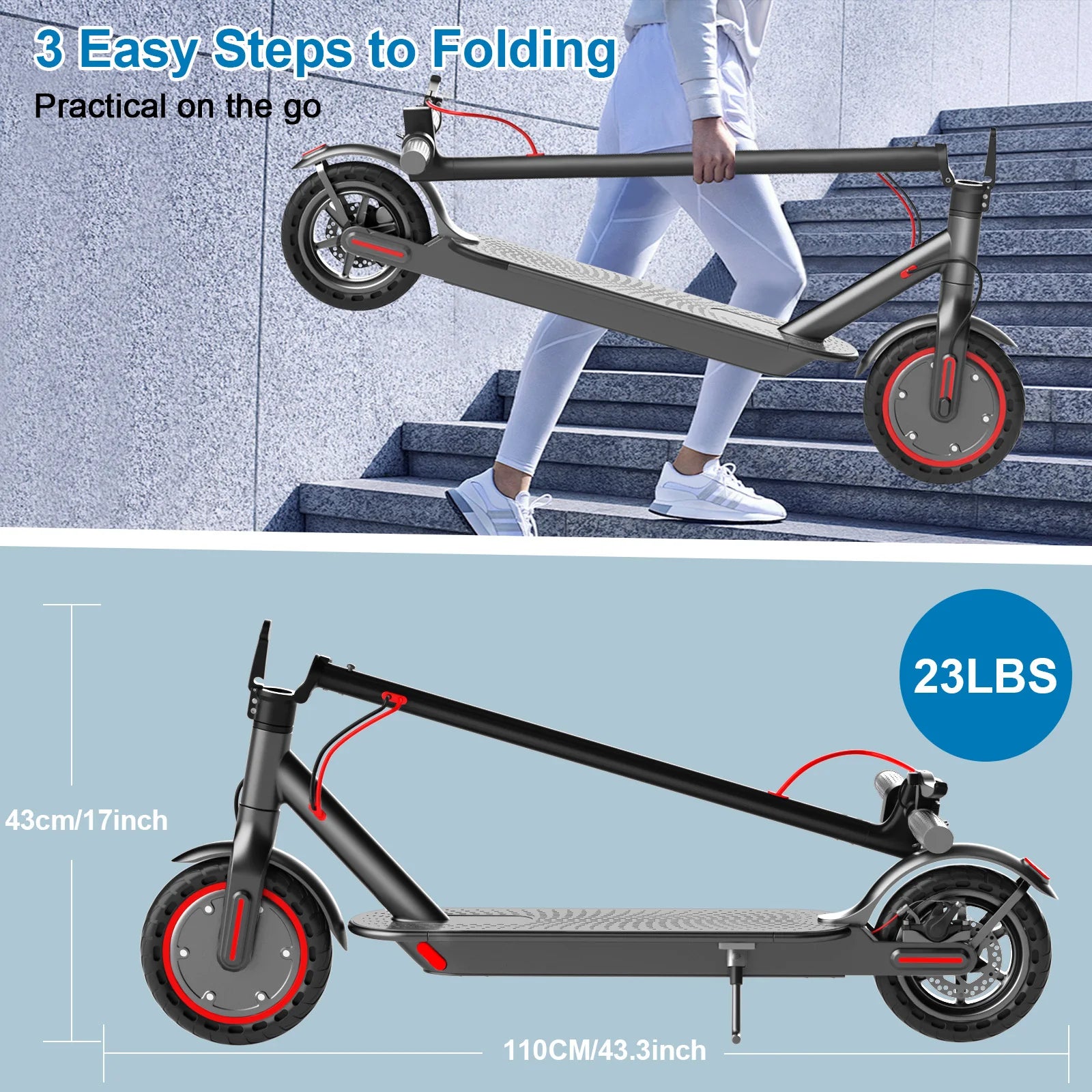 AOVOPRO 350W Foldable Electric Scooter - 8.5"