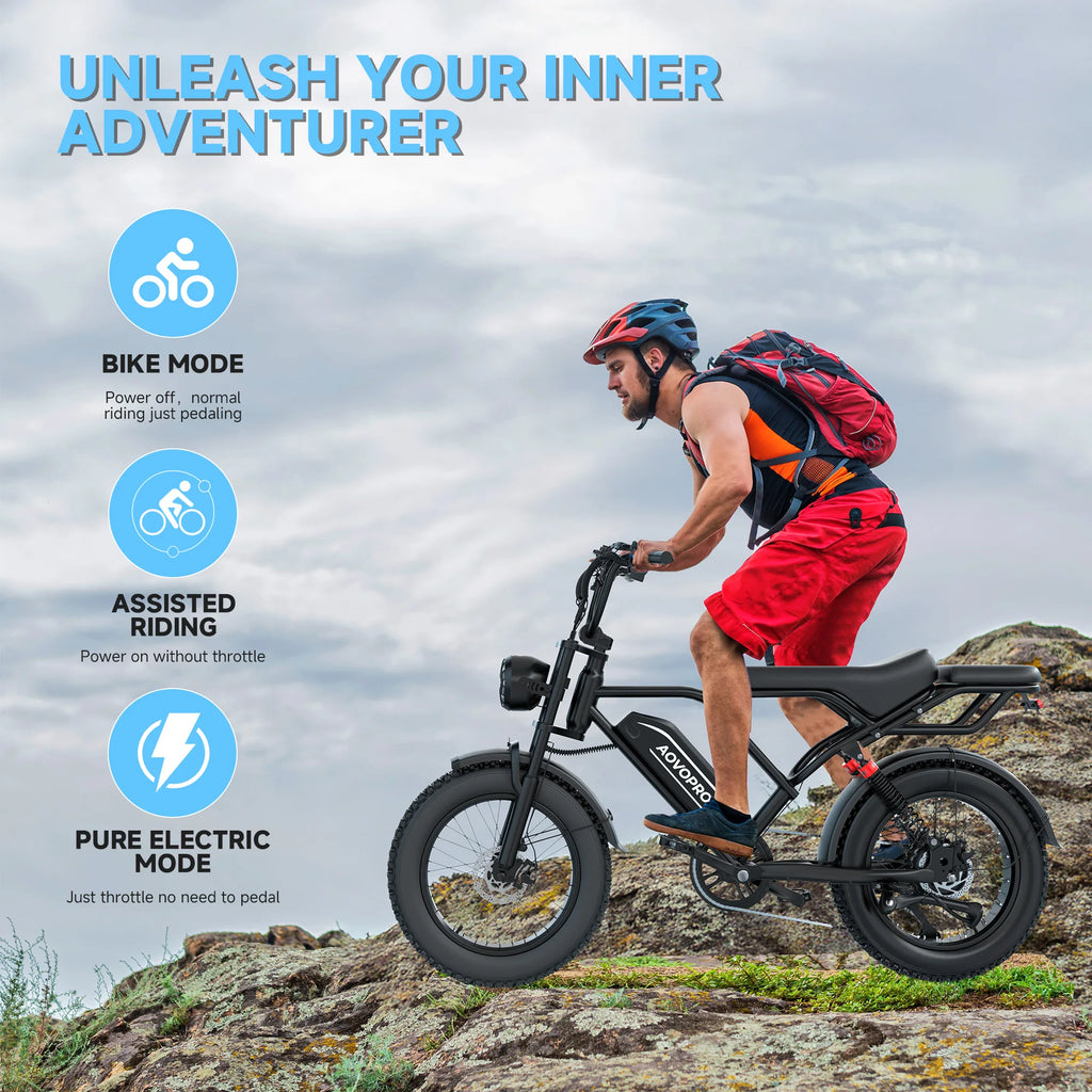 AOVOPRO 20" Electric Bike - 250W Dual Suspension