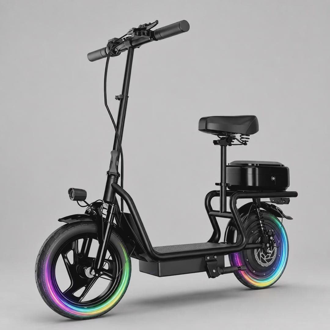 AOVOPRO product video for AOVOPRO HEADEER H1L 14-inch Tire E-Scooter 500W Motor 48V 10.4AH Battery Folding Commuter Electric Scooter with Seats Max Range 21-27miles Max Load-bearing Capacity 120KG