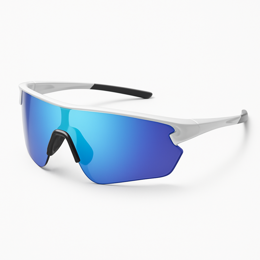 URLIFE Gear Photochromic Cycling Sunglasses - White / Blue Revo