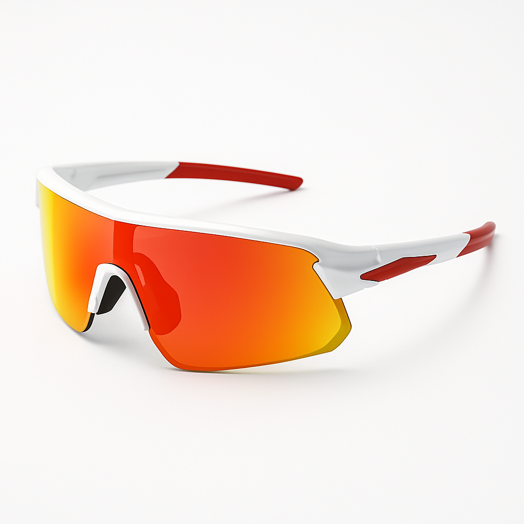 URLIFE Gear Photochromic Cycling Sunglasses - White / Red Revo